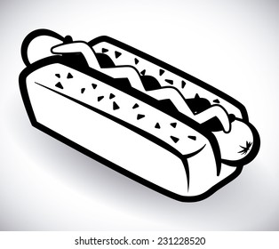 hot dog graphic design , vector illustration
