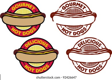 Hot Dog Graphics and Stamps