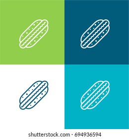 Hot dog green and blue material color minimal icon or logo design