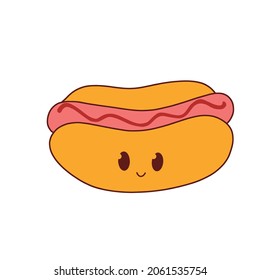 Hot dog grill vector cartoon clipart 