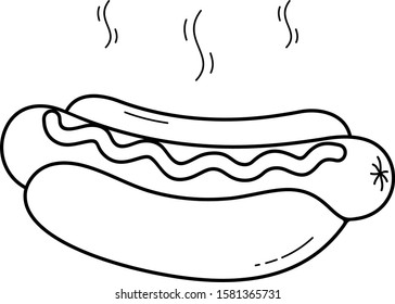 Hot Dog Grill Vector Outline Icon Stock Vector (Royalty Free ...