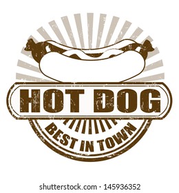 Hot Dog grunge rubber stamp, vector illustration