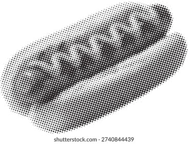 Hot dog halftone dot pattern graphic retro vintage style fast food abstract food illustration design