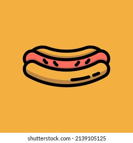 Hot Dog, Hamburger Logo Design Vector Illustration