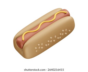 Hot dog icon 3d rendering illustration