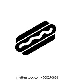 Hot dog icon ,black sign design 