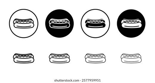 Hot dog icon black and white vector sign