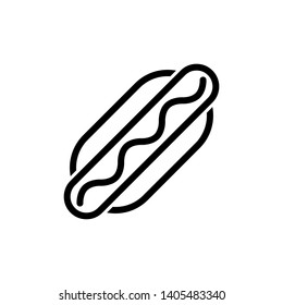 Hot dog icon. Bun with sausage vector sign.