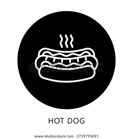 Hot Dog Icon Button, Mini Illustration Relate To Food, Gastronomy. Use For Modern Concept, Ui, Ux Web And App Development.