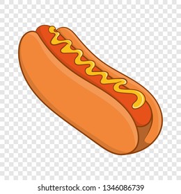 Hot dog icon in cartoon style isolated on background for any web design 