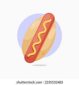 hot dog icon cartoon style illustration