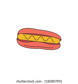 Hot dog icon. Cartoon Hot dog vector icon for web design isolated on white background