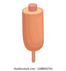 Hot Dog Icon Cartoon Vector. Corn Stick. Corndog Food