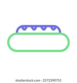 Hot dog icon. Concept of fast food and unhealthy eating.