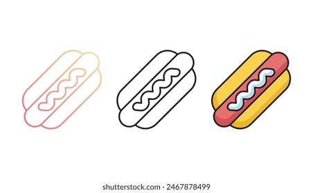 Hot Dog icon design with white background stock illustration