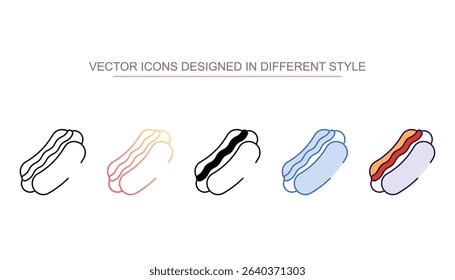 Hot dog icon design with white background stock illustration