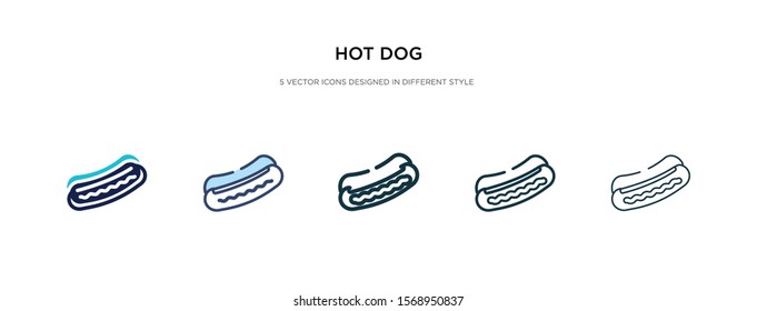 hot dog icon in different style vector illustration. two colored and black hot dog vector icons designed in filled, outline, line and stroke style can be used for web, mobile, ui