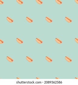 Hot Dog Symbol Emoji Muster. Frankfurter Wurst Nahtlose Hintergrundsymbole. Doodle Emoticon Illustration Design Vektor.