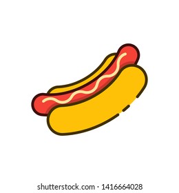 Hot dog icon. Fast food icon