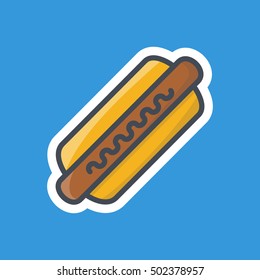 Hot Dog Icon Fast Food Stickers