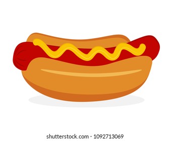Hot dog icon. Fastfood isolated. Sweet food and junk food concept. vector illustration