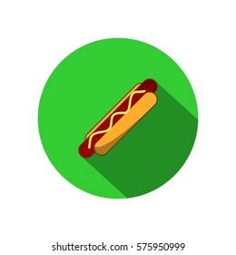 Hot dog icon flat circle