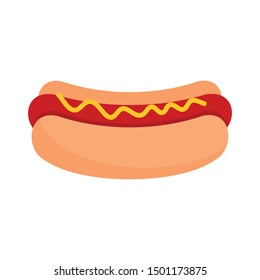 Hot dog icon. Flat illustration of hot dog vector icon for web design