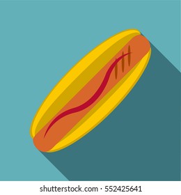 Hot dog icon. Flat illustration of hot dog vector icon for web