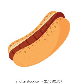 hot dog icon flat isolated
