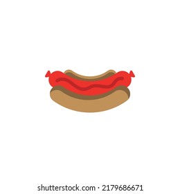 hot dog symbol flach design. hot dog symbol, Vektorgrafik. einzeln auf weißem Hintergrund.