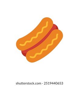 hot dog icon flat style