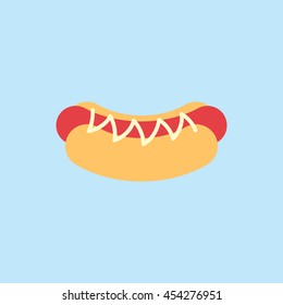 hot dog icon in flat style