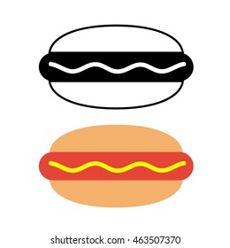 hot dog icon. flat style vector illustration