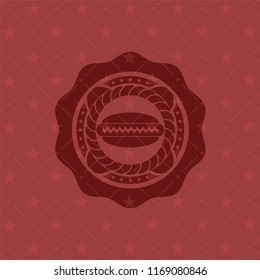 hot dog icon inside badge with red background