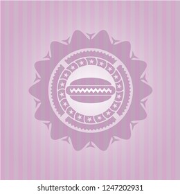 hot dog icon inside badge with pink background