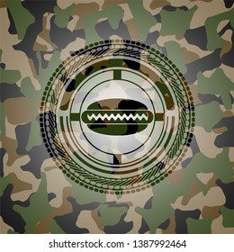hot dog icon inside camo texture