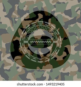 hot dog icon inside camouflage texture