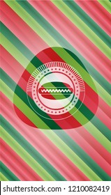 hot dog icon inside christmas badge.