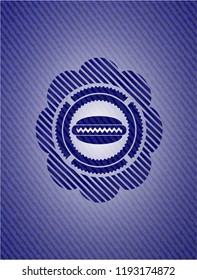 hot dog icon inside emblem with jean high quality background