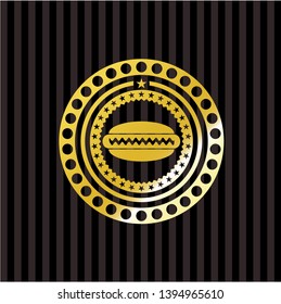 hot dog icon inside gold badge