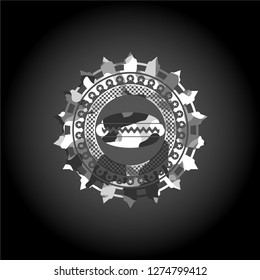 hot dog icon inside grey camo texture