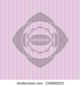 hot dog icon inside pink emblem. Retro