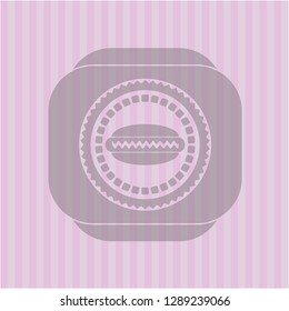 hot dog icon inside pink emblem