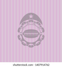 hot dog icon inside pink icon or emblem