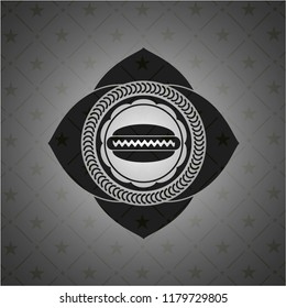 hot dog icon inside realistic black emblem