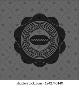 hot dog icon inside realistic dark emblem