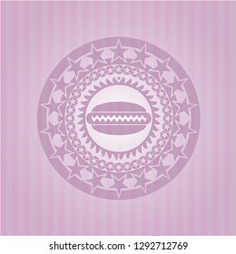 hot dog icon inside realistic pink emblem