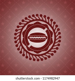 hot dog icon inside red emblem. Vintage.