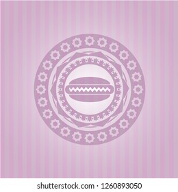 hot dog icon inside retro pink emblem