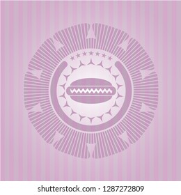 hot dog icon inside retro pink emblem